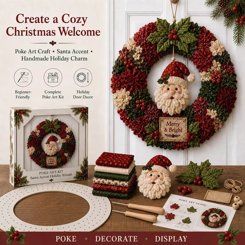 Sewing - 3D Christmas Fabric Poke Art Kit