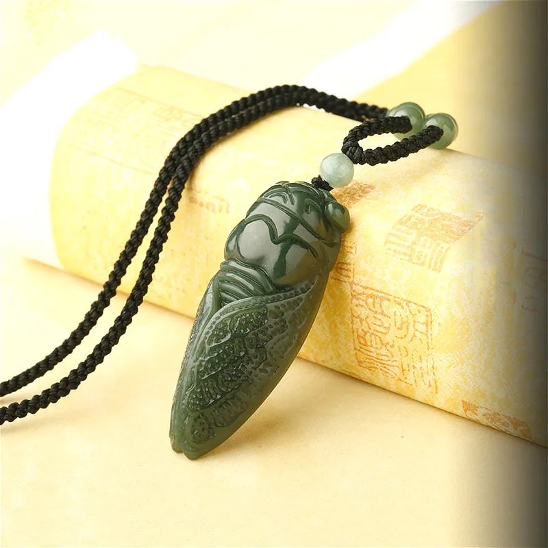 Natural Hetian Jade Cicada Pen - огляд і ціна Beading