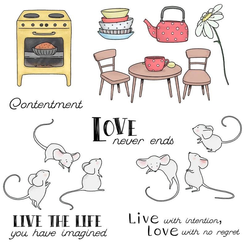 Suncraft Little Mouse & Kitche - огляд і ціна Clear Silicone Stamps For Card Making