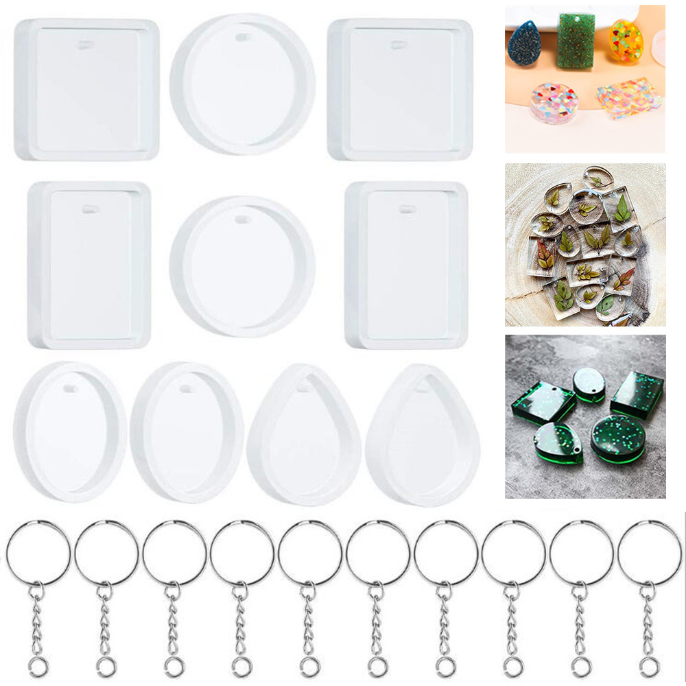 20Pcs/Set DIY Keychain Pendant - огляд і ціна Silicone Epoxy Resin Molds Set