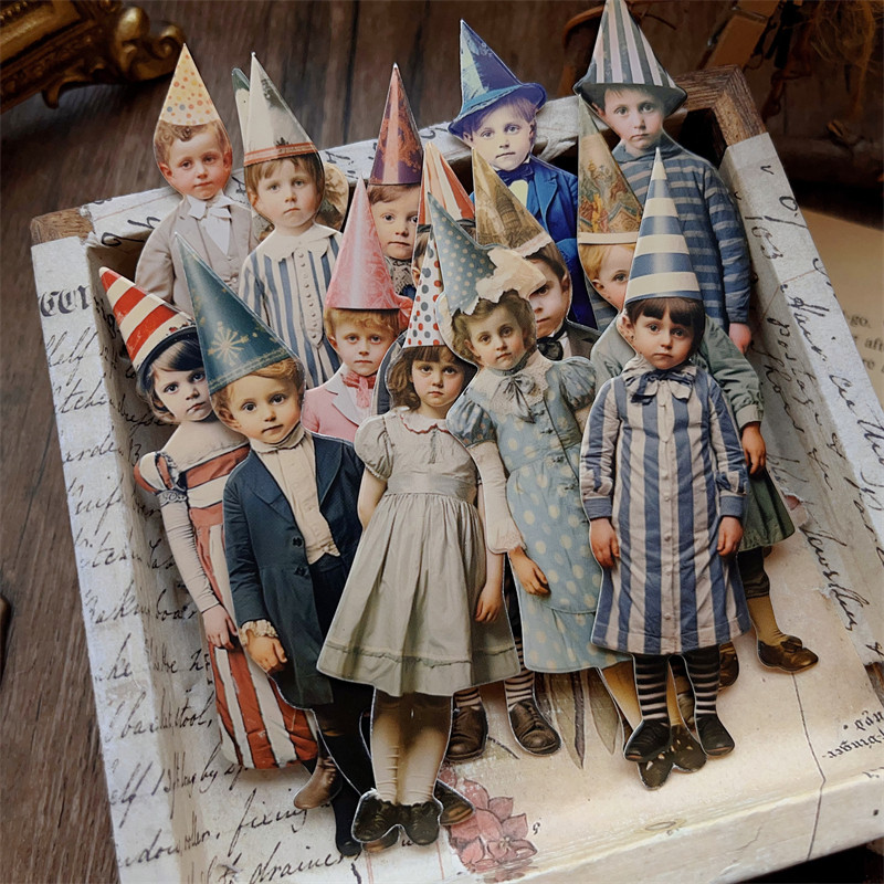 15Pcs Vintage Clown Party Chil - огляд і ціна Vintage Junk Journal Scrapbooking Paper