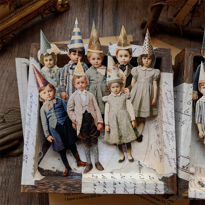15Pcs Vintage Clown Party Chil - огляд і ціна Vintage Junk Journal Scrapbooking Paper
