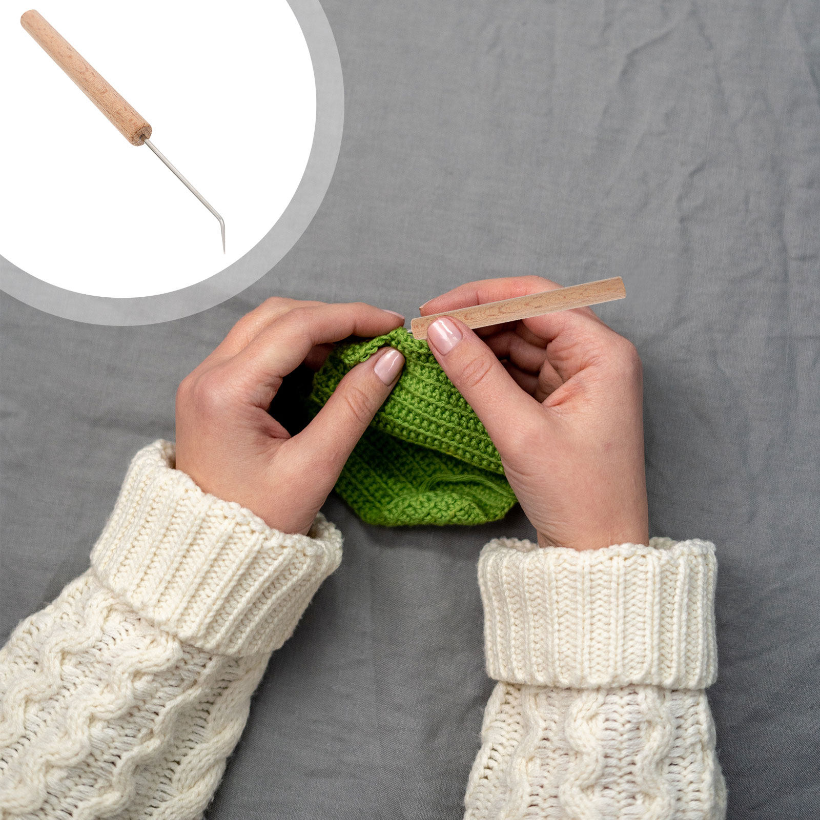 1Pcs Premium Wooden Crochet Ho - огляд і ціна Wooden Crochet Hooks Ergonomic Handle