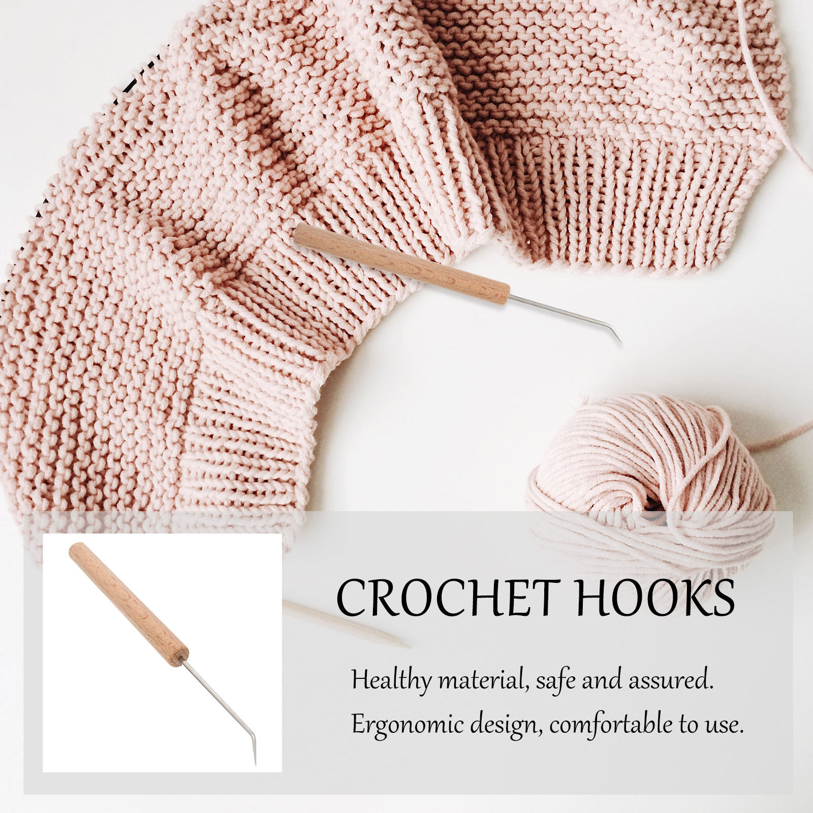 1Pcs Premium Wooden Crochet Ho - огляд і ціна Wooden Crochet Hooks Ergonomic Handle