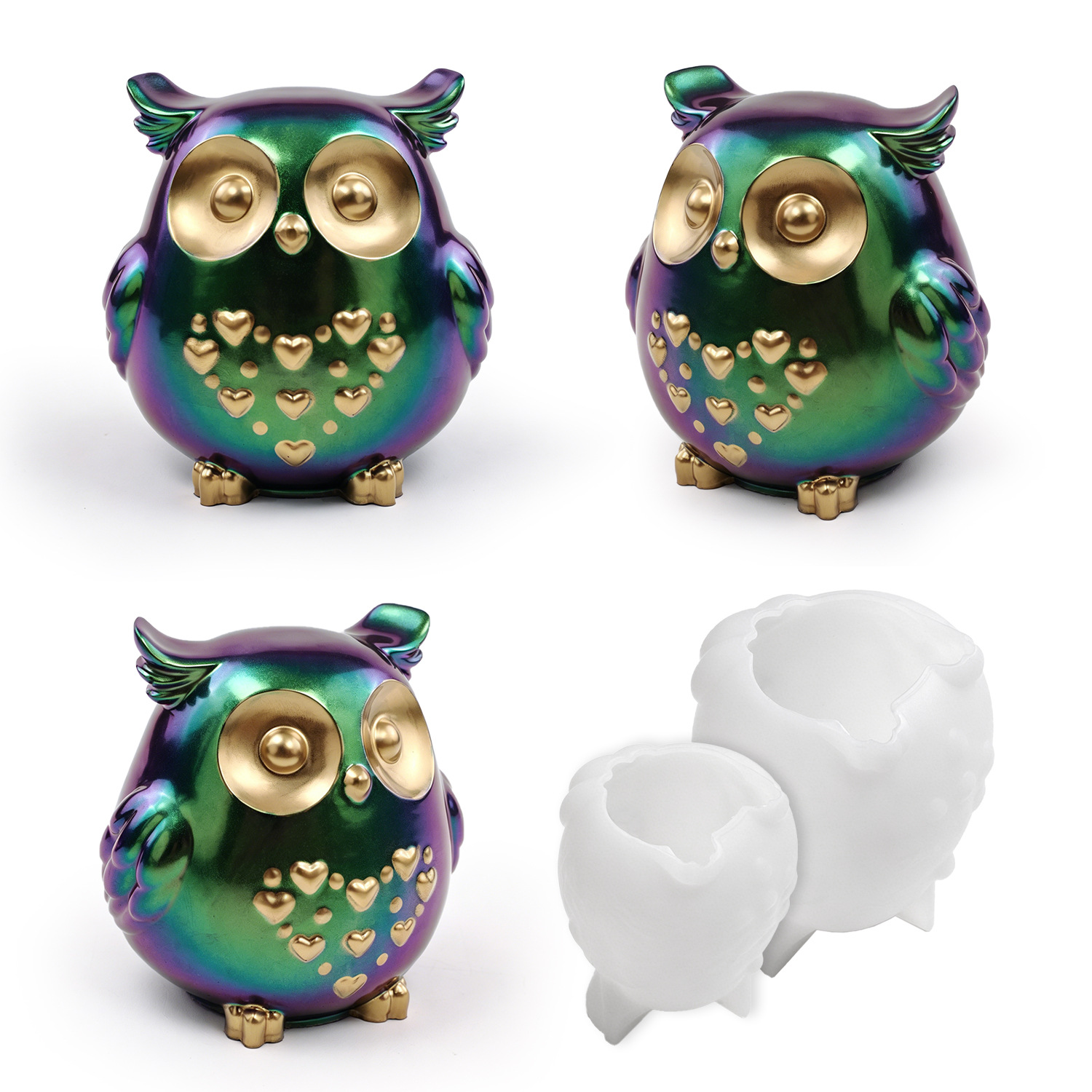 2PCS Owl Silicone Mold Set - L - огляд і ціна Silicone Epoxy Resin Molds Set