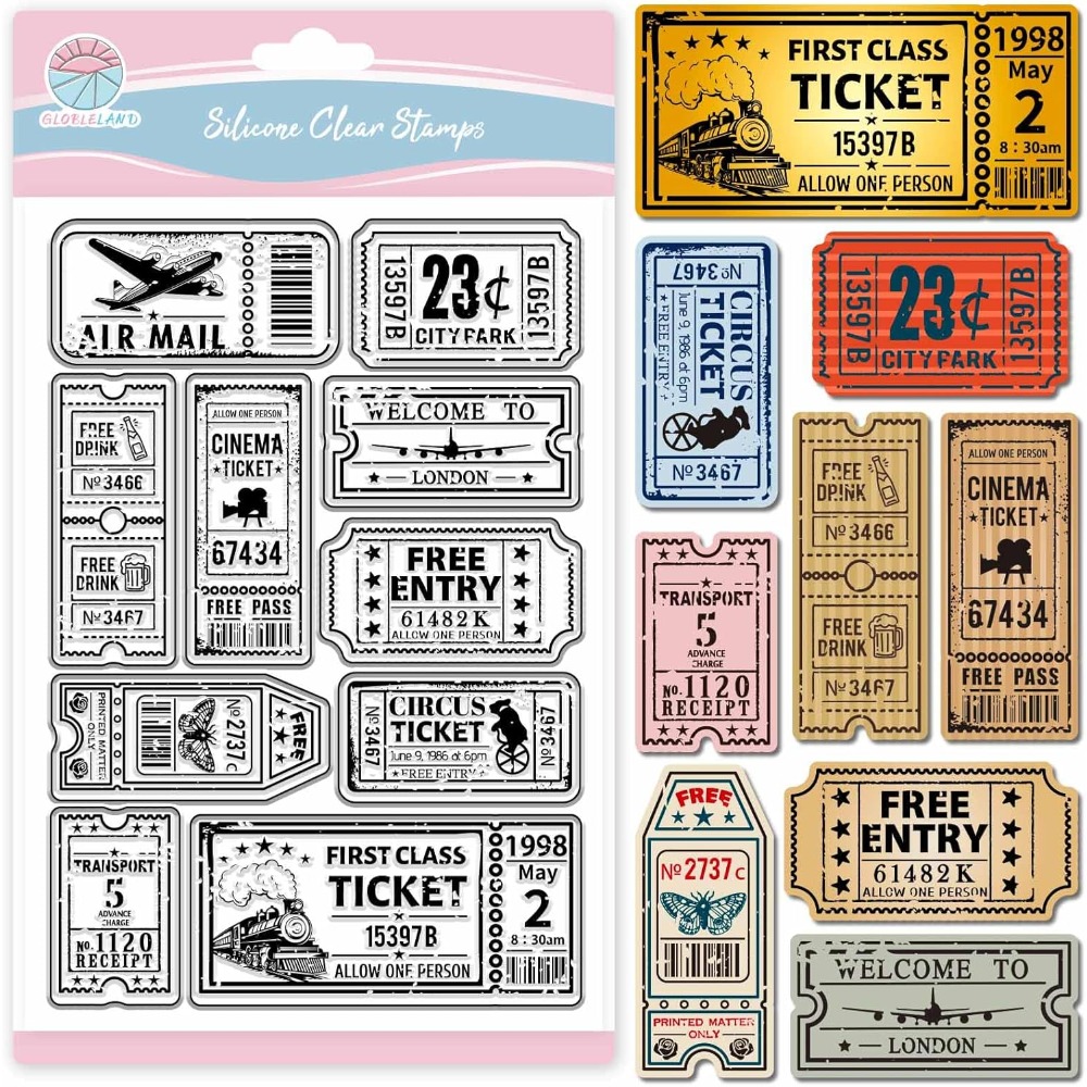 Vintage Ticket Clear Stamp for - огляд і ціна Clear Silicone Stamps For Card Making