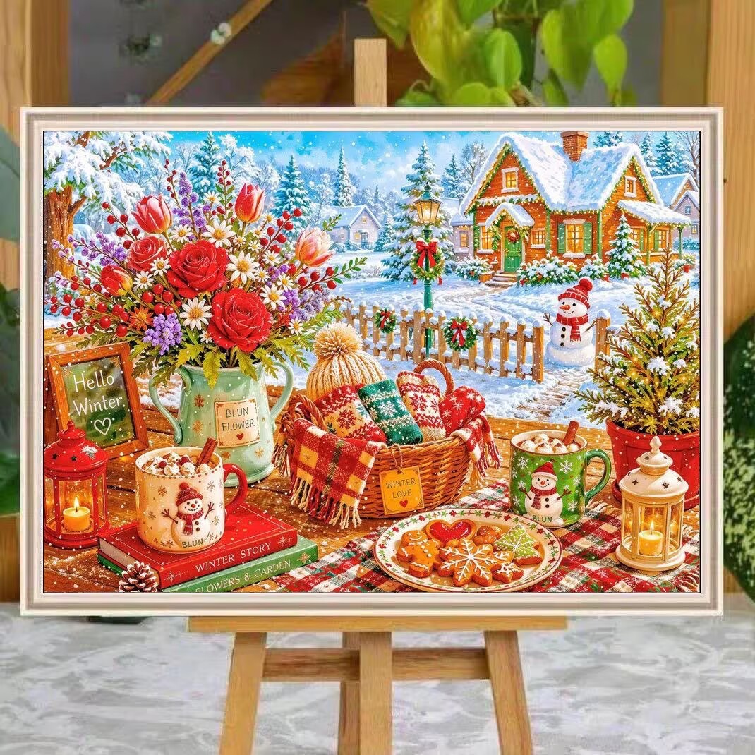 9CT 14ct Winter Printed Kits C - огляд і ціна Cotton Embroidery Thread Skeins