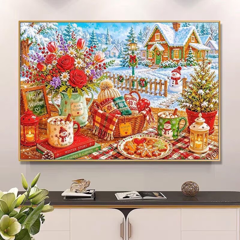 9CT 14ct Winter Printed Kits C - огляд і ціна Cotton Embroidery Thread Skeins