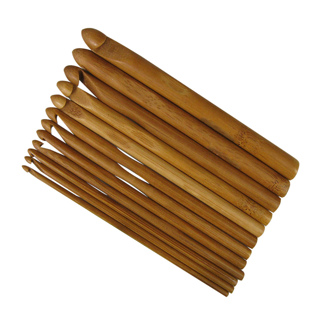 12Pcs Wood Knitting Needles Se - огляд і ціна Wooden Crochet Hooks Ergonomic Handle
